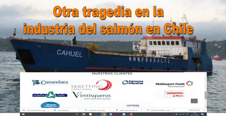 Otra tragedia enluta a trabajadores del salmón. Tripulante desaparece en el mar de Aysén