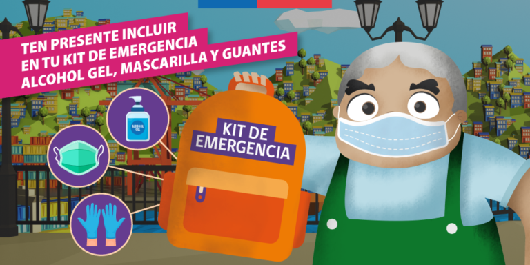 ONEMI actualiza mochila de emergencia y agrega mascarilla, guantes y alcohol gel