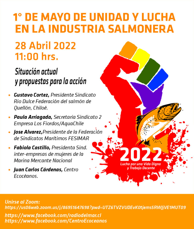 Primero de Mayo de 2022 en la industria salmonera y personal de naves de la Marina Mercante