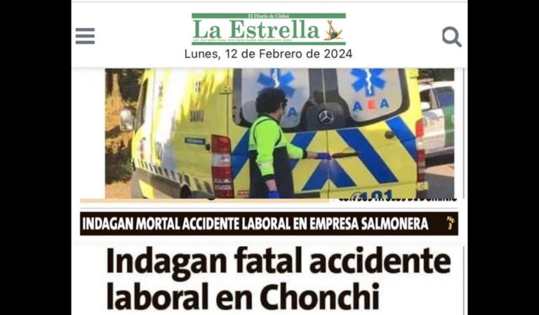 Otra muerte de trabajador en empresa salmonera